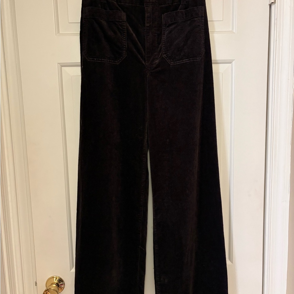 Anthropologie Maeve Chocolate Brown cropped Corduroy Trousers